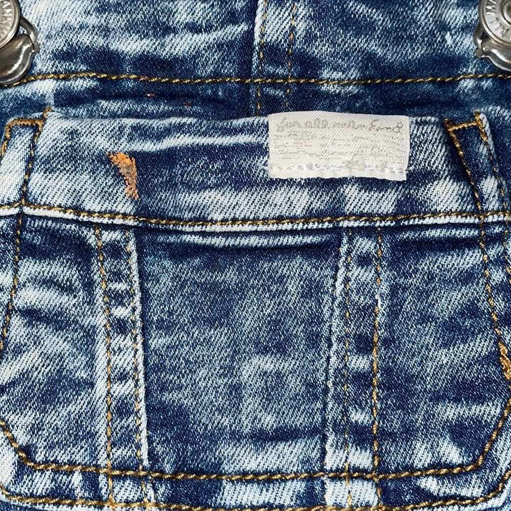 7 for all mankind baby acid wash overall shorts - Picture 2 of 9